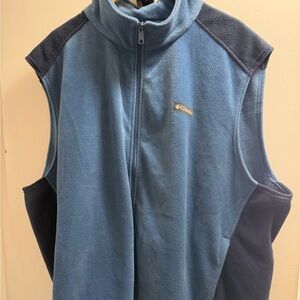 Columbia Men's Two-Tone Blue Zip-Up Fleece Vest